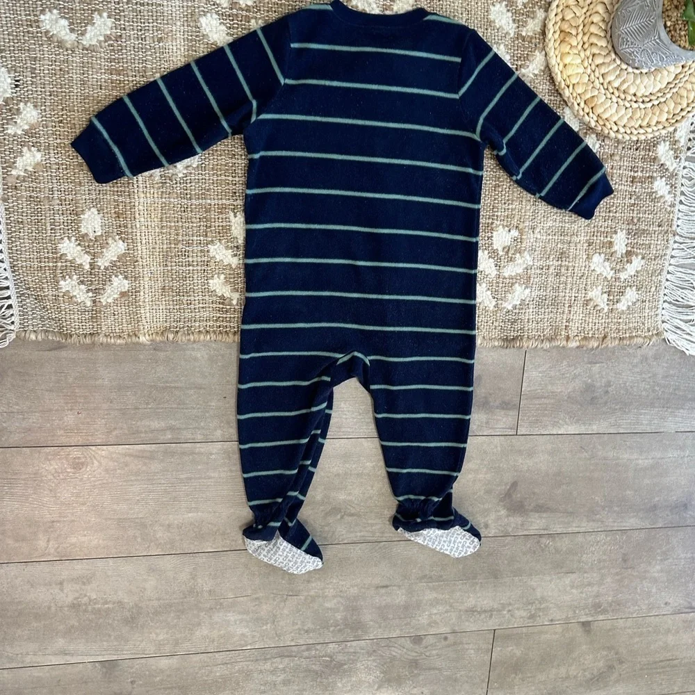Carter's Striped Fleece Dinosaur Footie Pajamas Baby Toddler Boy 18 Month